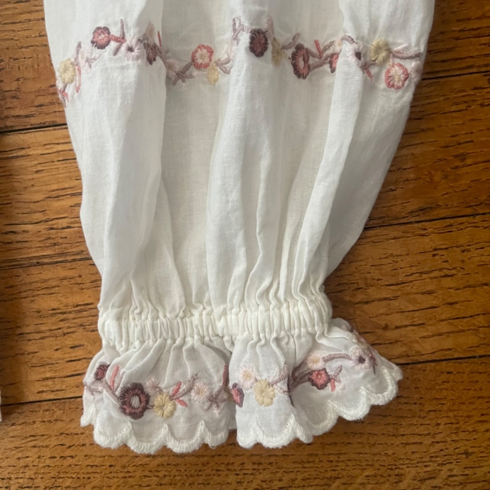 Unsubscribed Embroidered Floral Blouse in White MSRP $280 - Picture 4 of 9